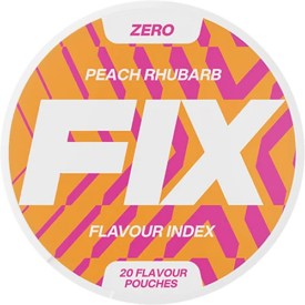 FIX Zero Peach Rhubarb – nikotinfritt snus med smak av persika och rabarber