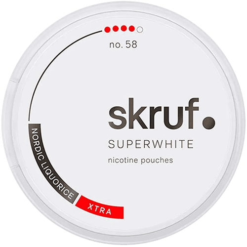 Skruf Superwhite No. 58 Nordic Liquorice Xtra Strong