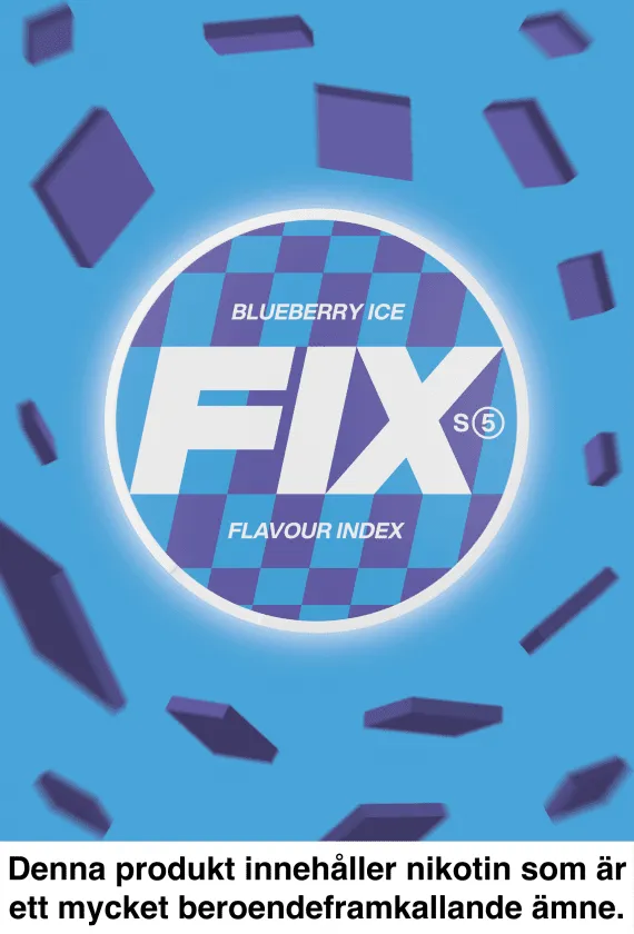 FIX Blueberry Ice 11,5 mg – vitt snus med smak av blåbär och mint