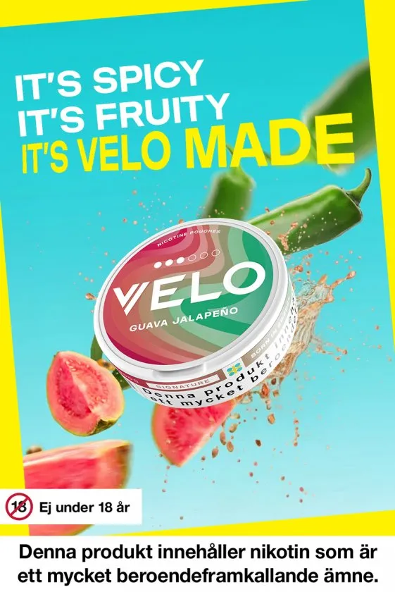 VELO Guava Jalapeño 8 mg – vitt snus med smak av guava och jalapeño