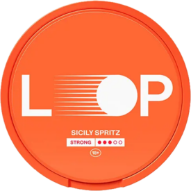 LOOP Sicily Spritz Slim Strong orange snusdosa med vitt snus och citrussmak
